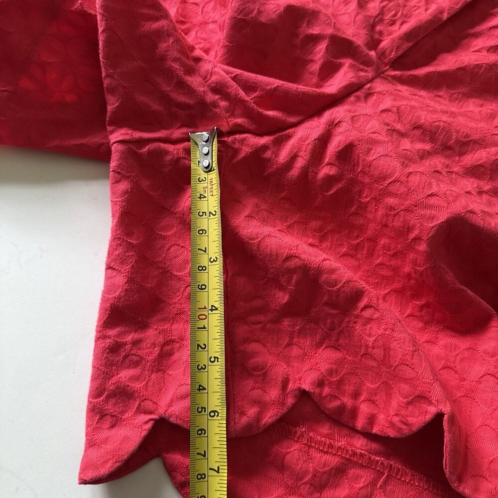Womens Crown & Ivy Shelby Watermelon Red Eyelet Scalloped Hem Stretch Shorts 22W - Picture 8 of 16
